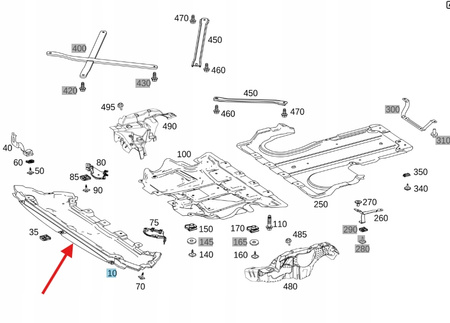 OSŁONA PŁYTA POD ZDERZAK PRZÓD MERCEDES GLC AMG W253 OE A2535200700