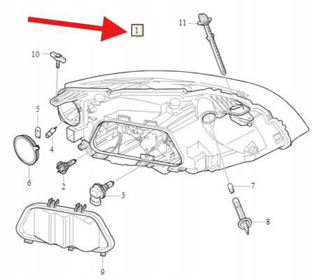 REFLEKTOR LAMPA PRAWY PRZÓD VOLVO V40 2013- CC OE 31420004