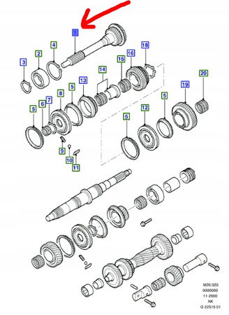 WAŁEK NAPĘDOWY WEJŚCIOWY FORD TRANSIT 2000-03_1229706_YC1R-7015-ED