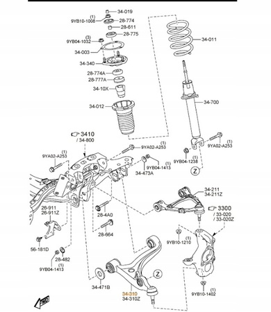 Wahacz zawieszenie koła - Mazda MX-5 ND_N24334300C