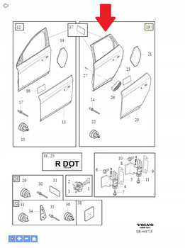 Volvo OE 32228964 drzwi tylne lewe XC60 (09-17)