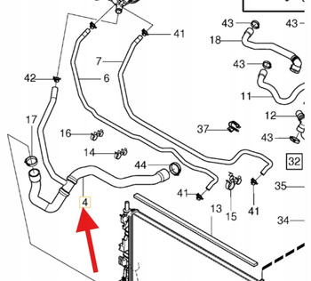 PRZEWÓD WĄŻ CHŁODNICY DIESEL D4204T VOLVO S40 V50 2004- C30 C70 OE 30741999