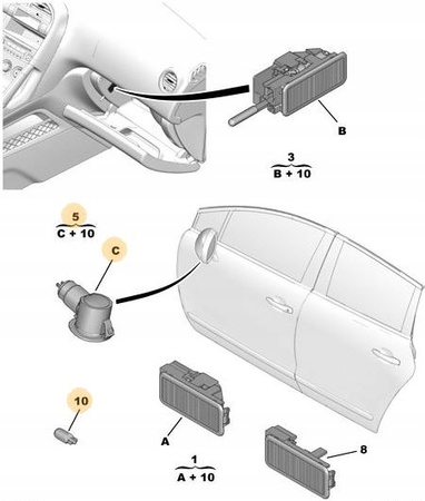 LAMPKA W LUSTERKO LEWE CITROEN C3 PICASSO C4 PICASSO OE 6325G8