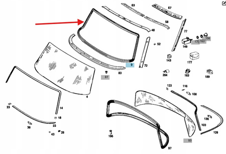 USZCZELKA SZYBY MERCEDES 280SEL A1086700239