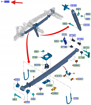 PIÓRO RESOR TYŁ LEWY/PRAWY FORD OE RANGER 2011- 2516068 _ JB3C-5560-TE