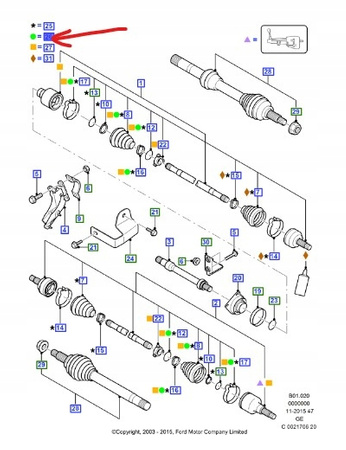 OSŁONA PRZEGUBU WEWNĘTRZNEGO FORD MONDEO Mk3 6-CYL _ 1447566 _ 2S71-4A084-BC