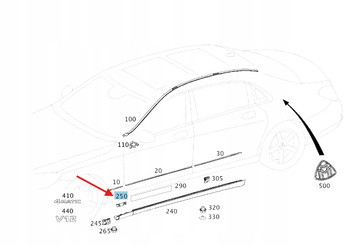 SZYNA MOCUJĄCA BŁOTNIK PRAWY PRZÓD MERCEDES Maybach S W222 A2226980227