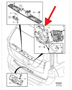 ZAMEK TYLNEJ KLAPY BAGAŻNIKA VOLVO V70 XC70 2008- OE 31440491