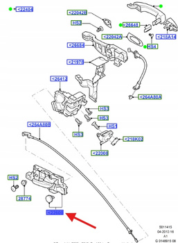 KLAMKA WEWNĘTRZNA DRZWI LEWA MONDEO S-MAX GALAXY 1705703 _ 7S71-A22601-AD