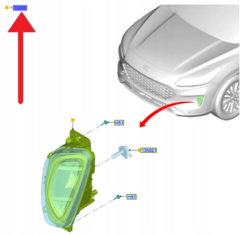 HALOGEN PRAWY PRZÓD FORD FOCUS PUMA KUGA 2020- 2358842 _ JX7B-15A254-AB