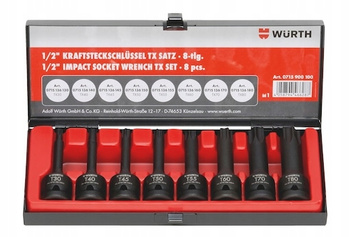 WURTH Zestaw kluczy udarowych 1/2 cala TORX