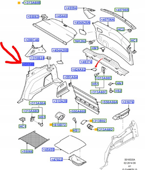 BOCZEK BAGAŻNIKA LEWY FORD S-MAX Mk1 2006-2010_ 1590543_6M21-R31149-BN36NC