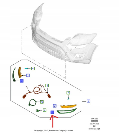 RAMKA ŚWIATŁA JAZDY DZIENNEJ FORD KUGA 2008- 1774122 _ BV41-15A282-AA57VT
