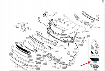 KRATKA ZAŚLEPKA ZDERZAKA PRAWY PRZÓD MERCEDES GLA W156 OE A1568858800