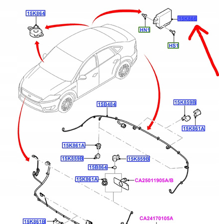 MODUŁ PARKOWANIA FORD MONDEO Mk4 SMAX GALAXY 10-_1750288_BS7T-15K866-AD