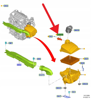 PRZEPŁYWOMIERZ POWIETRZA 2.0 ECOBLUE RANGER EDGE 2497536 _ JX6A-12B579-DB