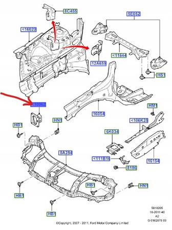 PRZEDŁUŻENIE PODŁUŻNICY PRAWE FORD MONDEO Mk4 S-MAX Mk1 GALAXY Mk3_1464777_P6M21-101A22-AA