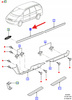 LISTWA DRZWI PRZEDNICH LEWA FORD GALAXY 94-00 1110931 _ 95VW-A25335-DCXWAA