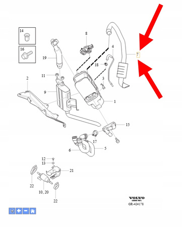 WĄŻ SSĄCY NAGRZEWNICY POSTOJOWEJ VOLVO XC90 XC60 OEM/OE 31404294