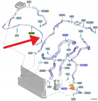 PRZEWÓD ZBIORNICZKA WYRÓWNAWCZEGO 1.5 TDCI 2018- 2505433 _ JX61-8A365-VE