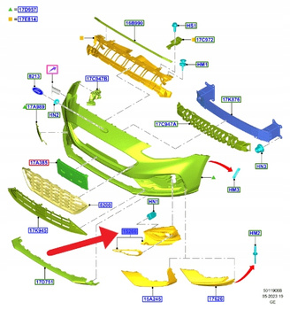KRATKA HALOGENU PRAWY PRZÓD FORD FOCUS 2018- 2022 2333758 _ JX7B-15A298-UD