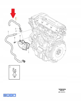 PRZEWÓD RURA WĄŻ ODMY 1.6L B4 VOLVO S40 V50 2005- C30 2007- OE 31375251