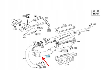 RURA WLOT POWIETRZA PRAWA BENZYNA M278 M157 MERCEDES SL W231 OE A2780902282