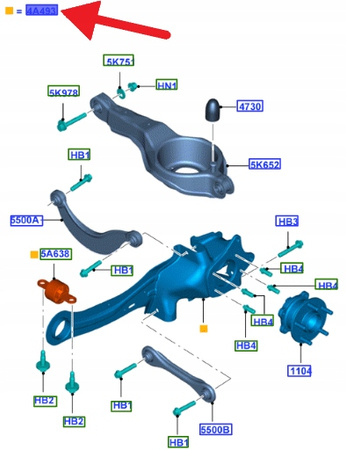 WAHACZ WZDŁUŻNY LEWY TYŁ FORD FOCUS Mk3 2011- OE 1780077 _ BV61-5A969-CC