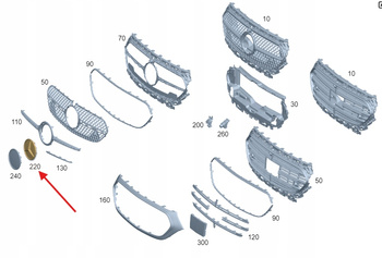 EMBLEMAT ZNACZEK LOGO GWIAZDA MECEDES W192 W214 W253 GLC OE A0008800300