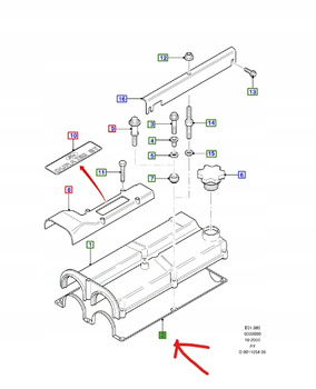 USZCZELKA POKRYWY ZAWORÓW ESCORT MK7 MONDEO MK2 1663394 _ 928M-6584-C1B