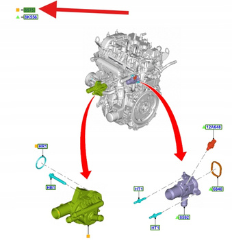 TERMOSTAT 1.5L ECOBOOST FORD KUGA ESCAPE 2020- 2814471 _ PV4E-9K478-CA