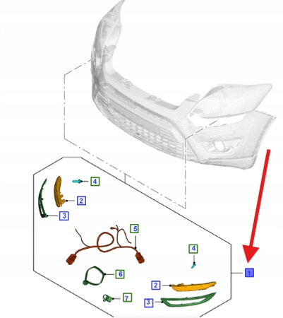 ŚWIATŁA DO JAZDY DZIENNEJ KUGA Mk1 2008- 1799245 _ AM8V4J-13B218-ABXWAA