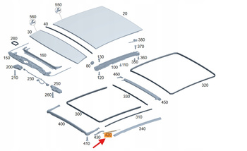ZAWIAS OWIEWKI SZYBERDACHU MERCEDES E W213 W243 W247 OE A213780430064