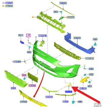 UCHWYT HALOGENU PRAWY PRZÓD FOCUS 2018- 2022 2201280 _ JX7B-15A298-A1B