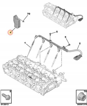 PRZEKAŹNIK ŚWIEC ŻAROWYCH BERLINGO C3 C4 C5 JUMPY DS3 DS4 DS5 OE 9802424080