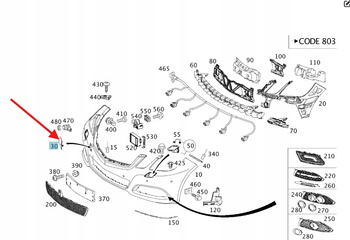 ZAŚLEPKA HAKA HOL ZDERZAKA PRZÓD MERCEDES E klasa W212 OE A2128850526