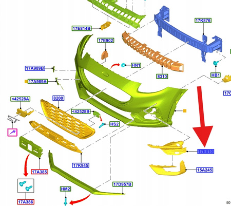 KRATKA HALOGENU PRAWY PRZÓD FORD PUMA 2019- 2502224 _ L1TB-15B216-CE