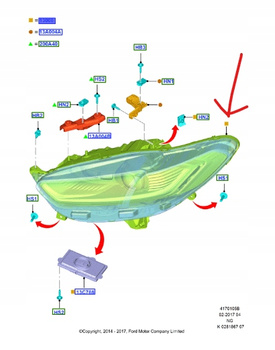 REFLEKTOR PRZEDNI LEWY FORD MONDEO MK5 2014-2018 2519157 _ ES73-13D155-AL