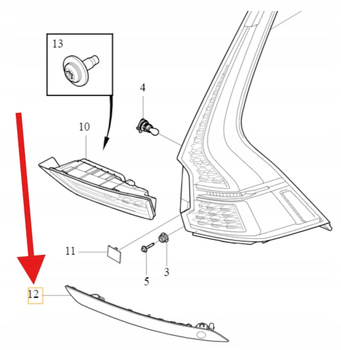 ODBLASK ZDERZAKA LEWY TYŁ VOLVO XC60 2018- OE 32293628
