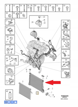 Chłodnica wody Volvo OE 32138766