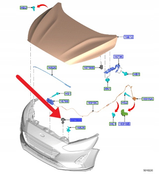 ODBÓJ MASKI PRZÓD FORD FOCUS 2018- OE 2566296 _ NX7B-16C618-AA