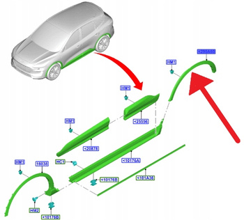 LISTWA BŁOTNIKA PRAWY TYŁ ST-LINE KUGA 2022- 2657227 _ NV4B-S286D02-ABPRAA