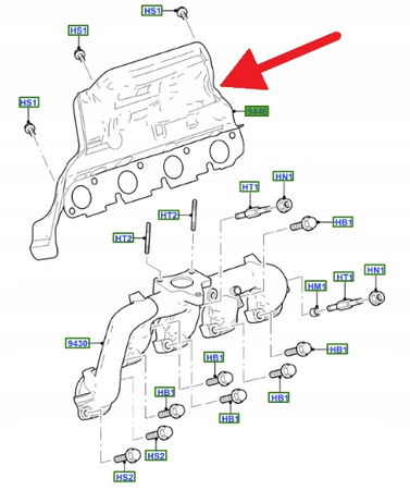 OSŁONA TERMICZNA KOLEKTORA 2.2 TDCI TRANSIT 06- OE 1456895 _ 6C1Q-9448-AB