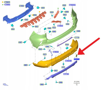 ZAŚLEPKA HAKA ZDERZAKA TYŁ FORD KUGA 2024- 2722630 _ RV4J-17K922-AA