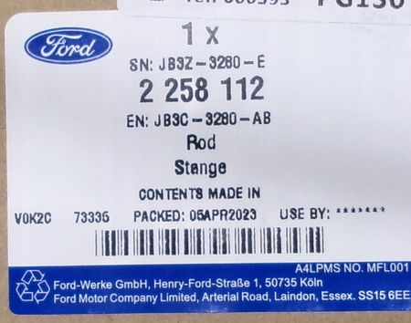 DRĄŻEK KIEROWNICZY FORD RANGER Mk5 RWD 2019- 2258112 _ JB3C-3280-AB