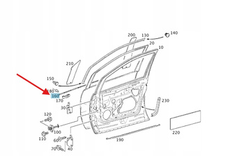 LISTWA USZCZELNIAJĄCA DRZWI LEWY PRZÓD MERCEDES A klasa W168 OE A1687250165
