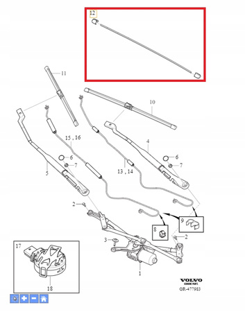 Wkład gumek wycieraczek Volvo OE 31693569