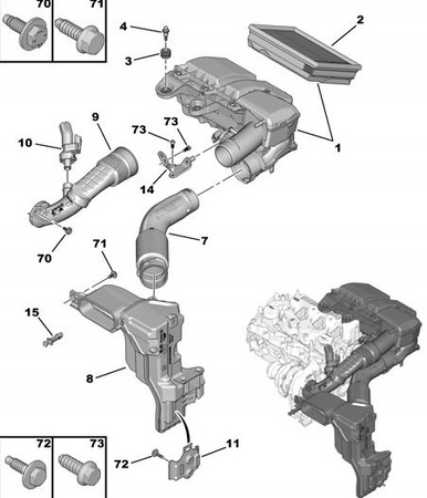 WLOT POWIETRZA CITROEN C3 AIRCROSS C4 CACTUS DS3 208 OE 9677186180