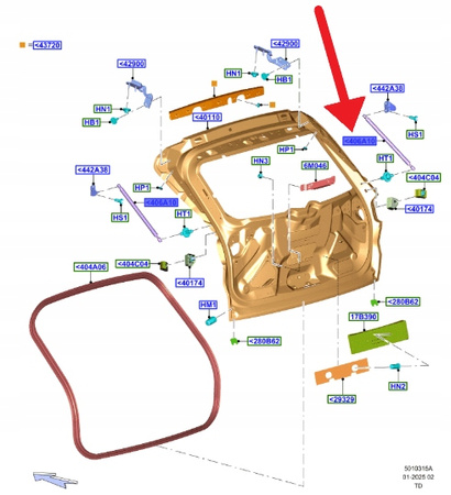 SIŁOWNIK KLAPY BAGAŻNIKA LEWY FORD KUGA 2020- 2552214 _ LV4B-S406A11-CA