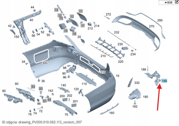 MOCOWANIE UCHWYT WYDECHU PRAWY MERCEDES C klasa W205 OE A2058851814